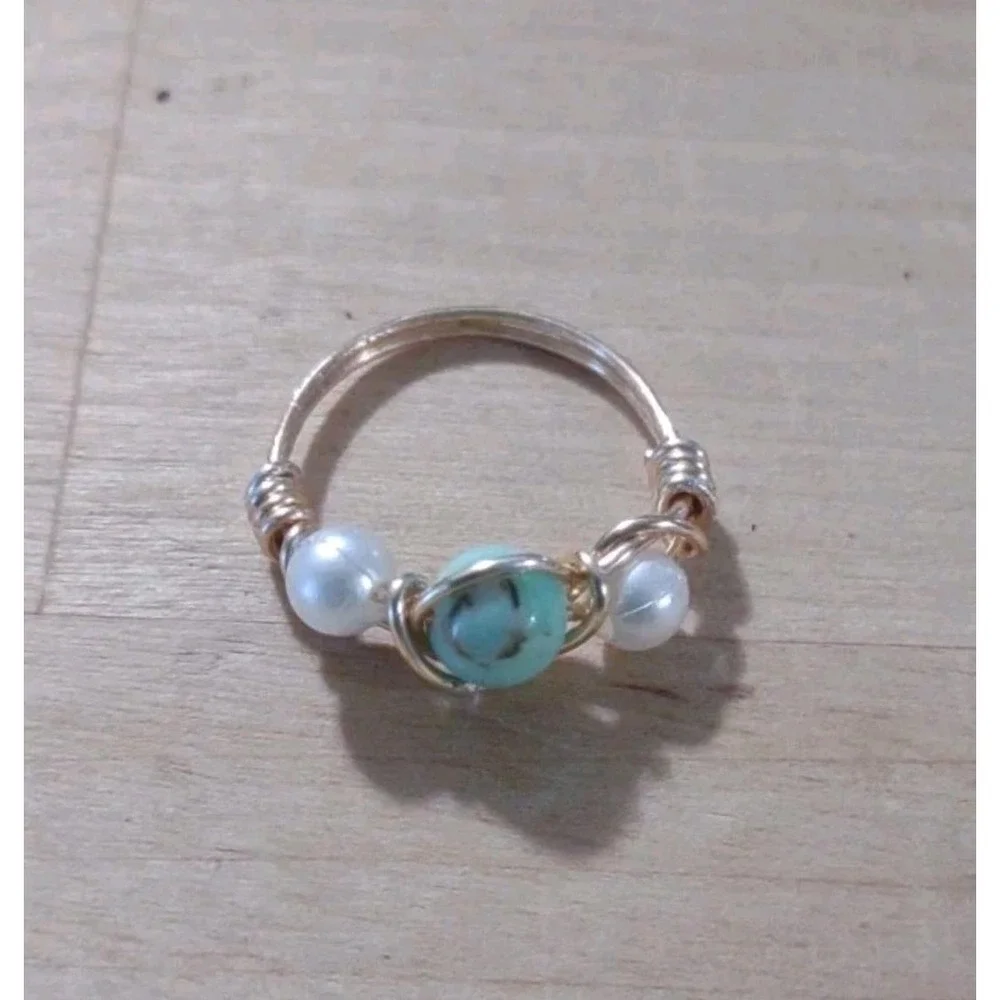 Ocean Breeze Wire-Wrapped Ring
